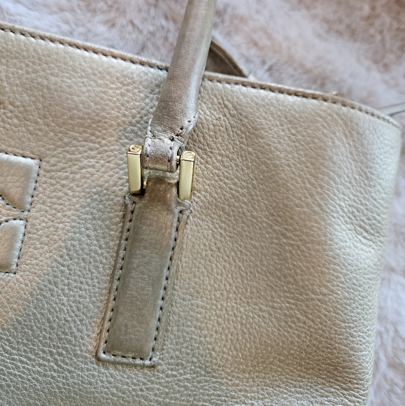 Tory Burch Gold Tote Bag with Crossbody Strap - Picture 13 of 15